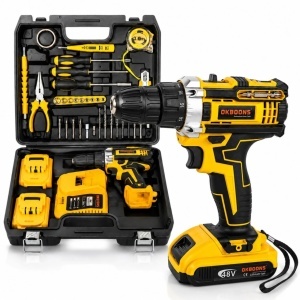Bormașină cu Acumulator 48V OKBOONS, Set Complet 36 Piese, 2 Acumulatori, Încărcător și Valiză de Transport