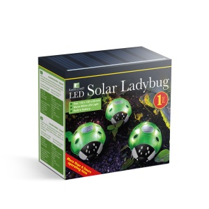 Buburuză solară - verde - 14,5 x 12 x 6 cm - 6 LED-uri alb cald - Img 3