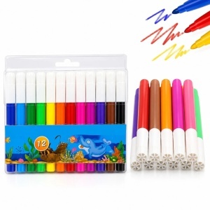 Carioci Colorate 12/set pe Bază de Apă, 14cm Diferite Culori