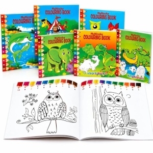 Carte de Colorat 12/set pentru Copii 21×26cm, cu Desene Mari și Diferite Modele