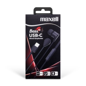 Căști cu fir Maxell BASS13 - negre - USB-C (EB10) - Img 2