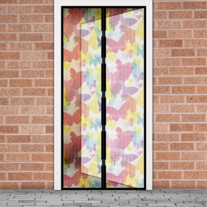 Cortina de țânțar pentru ușă - magnetic - 100 x 210 cm - fluture de culoare