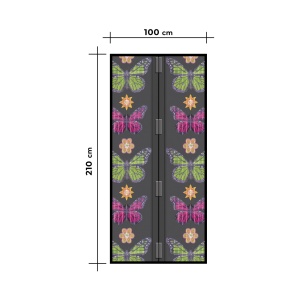 Cortina de țânțar pentru ușă - magnetic - 100 x 210 cm - fluture floral - Img 4
