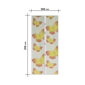 Cortina țânțar pentru ușă - magnetic - 100 x 210 cm - fluture galben - Img 3