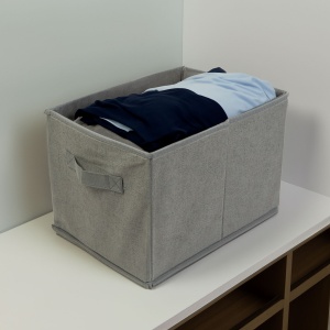 Cutie de depozitare din material textil - 32 x 22 x 22 cm - gri