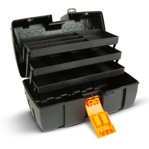 Cutie de scule cu compartimente extensibile - trei tăvi - plastic - 37 x 23 x 21 cm - Img 3