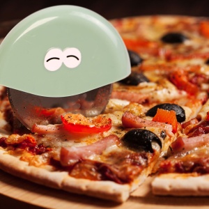 Cutter pizza - oțel inoxidabil, plastic - 10,2 x 10,2 x 2 cm - Img 2