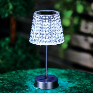 Defect! Lampă de masă solară - LED transparent - alb rece - plastic - 26 x 12 cm - Img 2