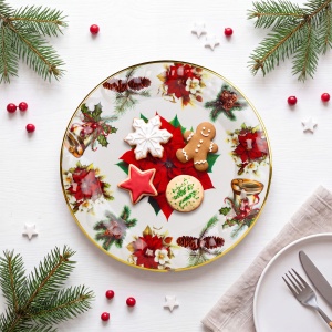 Farfurie de Crăciun – plastic – crăciuniță – 37,5 cm