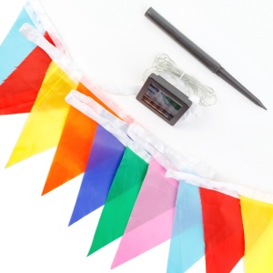 Ghirlandă solară luminoasă - steaguri - 4 m - 35 LED-uri colorate - Img 2