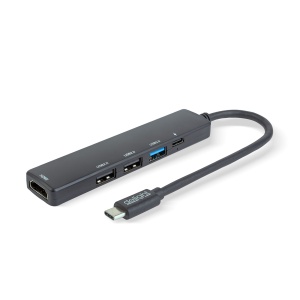 Hub USB multifuncțional - HDMI + Type-C 3.0 - 3 x USB-A, 1 x Type-C - 5 Gbps, 100 W - Negru