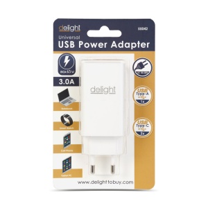 Încărcător cu încărcare rapidă USB-A (20 W) + Type-C Power Delivery (PD 45 W) - Alb - Img 4