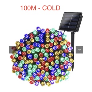 Instalatie solara 100 M / 500 LED - alb rece