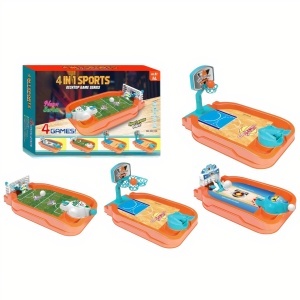 Joc 4in1 de Masă 26x16x8cm cu Poartă Mobilă și Lansator Diferite Sporturi