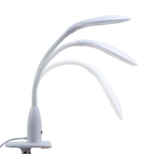 Lampă de birou LED - cu lupă - cu clemă - alb - Img 2