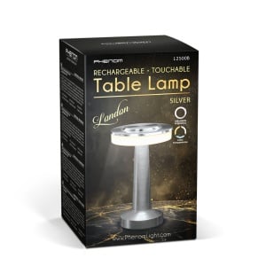 Lampa de masa - argint - caldura reglabila de culoare, luminozitate - baterie USB - Img 4