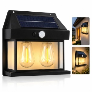 Lampa Solara Led cu Senzor de Miscare 16x17cm de Perete, cu 2 Becuri 888-2W