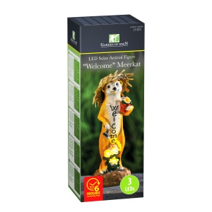 Lampă solară LED figurină animal - Suricat "Welcome" - LED alb cald - 30 cm - Img 3