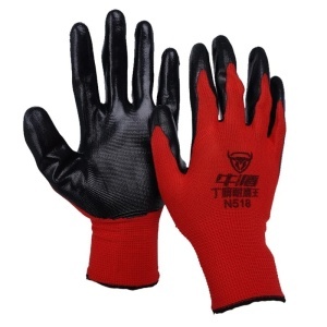 Manusi de Protectie Acoperite cu Latex 12/set, Marimea 10, Rosu si Negru, 29-41