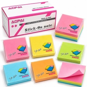 Notite Adezive 76x76mm, 100 File/Set, 12 Seturi, Diferite Culori