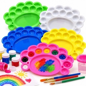 Paleta pentru Pictura din Plastic 16x10cm Diferite Culori 12/set