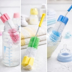 Perie Curățare 40cm pentru Sticle și Biberoane, cu Mâner Ergonomic Diferite Culori - Img 2