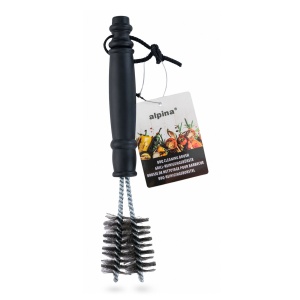 Perie pentru curățarea grătarului – cu mâner din plastic – 25 × 5 × 3 cm – neagră