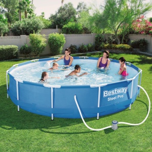 Piscina cu perete indraznet cu role de apa - 366 x 76 cm - 6473 L