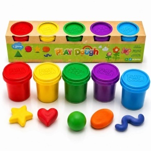 Plastilina Colorata pentru Copii, 5 Culori la Borcanas, Diferite Culori