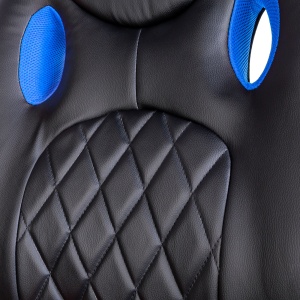 Scaun gamer cu cotiere - negru / albastru - 71 x 53 cm / 53 x 47 cm - Img 2