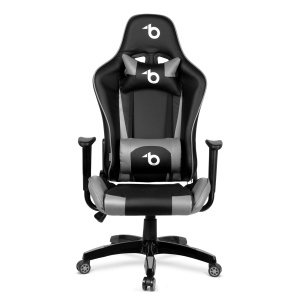 Scaun gamer - cu pernă lombară şi de cap - Gri - Img 2