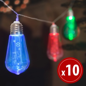 Şir 10 LED-uri, model bec clasic - 1,9 m, color - 2 x AA