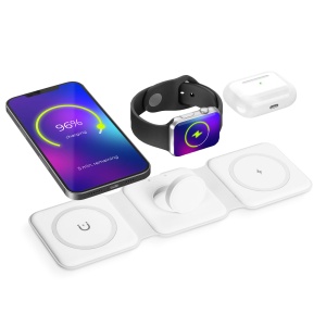 Stație de încărcare wireless - 3-în-1 - alb