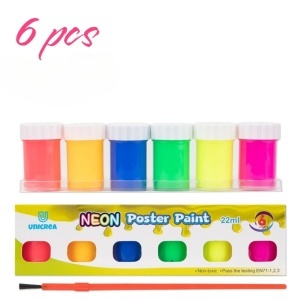 Acuarele la Borcan 22ml Neon 6/set, Diferite Culori cu Pensula