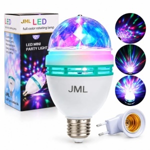 Bec Rotativ LED 15x8cm, cu Lumină Multicoloră și Adaptor Inclus
