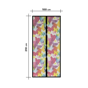 Cortina de țânțar pentru ușă - magnetic - 100 x 210 cm - fluture de culoare - Img 3