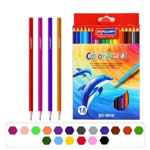 Creioane colorate SkyGlory 10/Set, 18 culori, 17cm - Img 2