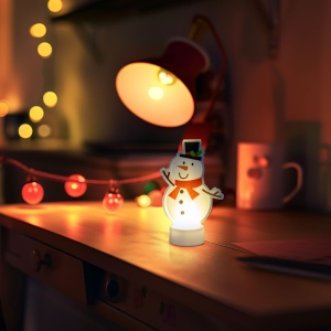 Decor LED - Alb cald - Om de zapadă - Funcționează cu baterii