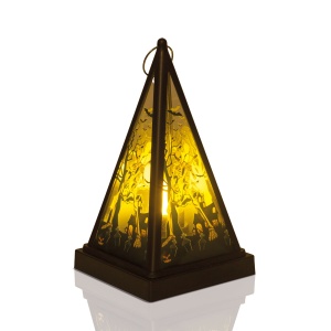 Felinar LED Halloween - schelet - alb cald - negru - 9,5 x 9,5 x 17 cm - 2 x AAA - Img 3