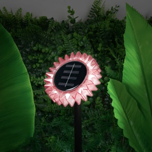 Floare solară floarea-soarelui - roz - cu țăruș / suspendabilă - 13 x 6,5 x 35 cm - Img 4