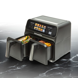 Friteuza fara ulei - XXL - 230V - 2200W - cos dublu, display tactil color - 4+4 L