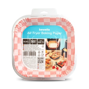 Hârtie de copt pentru Air fryer - pentru gătit fără ulei - carouri, pătrat - 20 cm - 50 bucăți / pac - Img 4