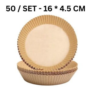 Hârtie de copt pentru air fryer, rotundă, 16 x 4,5 cm, set 50 bucăți
