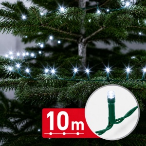 Instalație luminoasă – 10 m – alb rece – 200 LED – 100–240 V – 6 W – cablu verde