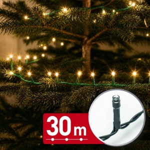 Instalație luminoasă – 30 m – alb cald – 600 LED – 220–240 V – 6 W – cablu verde