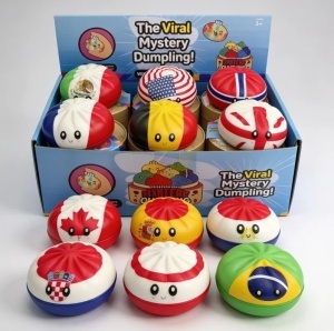 Jucărie Squishy Dumpling 12/set, în Cutie Plastic, 9cm, Antistres, Model Cupa Mondiala Fotbal - Img 3
