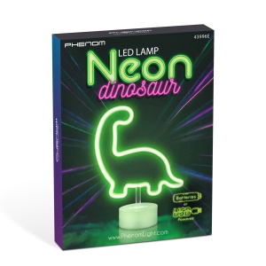Lampă cu neon LED - dinozaur verde - 3 x AA + USB - 25,9 x 8,5 x 24,3 cm - Img 3