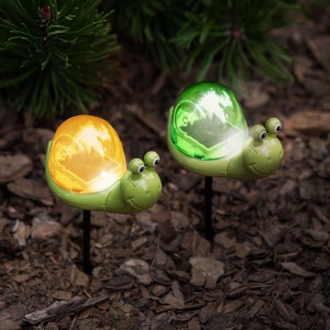 Lampă solară cu țăruș - melc - LED alb - 10 x 6 x 15 cm