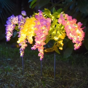 Lampă Solară LED 2/set, Model Flori Căzătoare Decorative, 80cm Panou Solar Integrat, Diferite Culori - Img 2