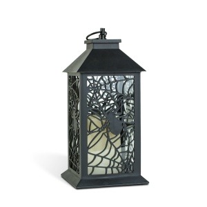 Lampion Halloween cu efect pâlpâitor - păianjen - cu baterii - negru - 30 x 14 cm - Img 2